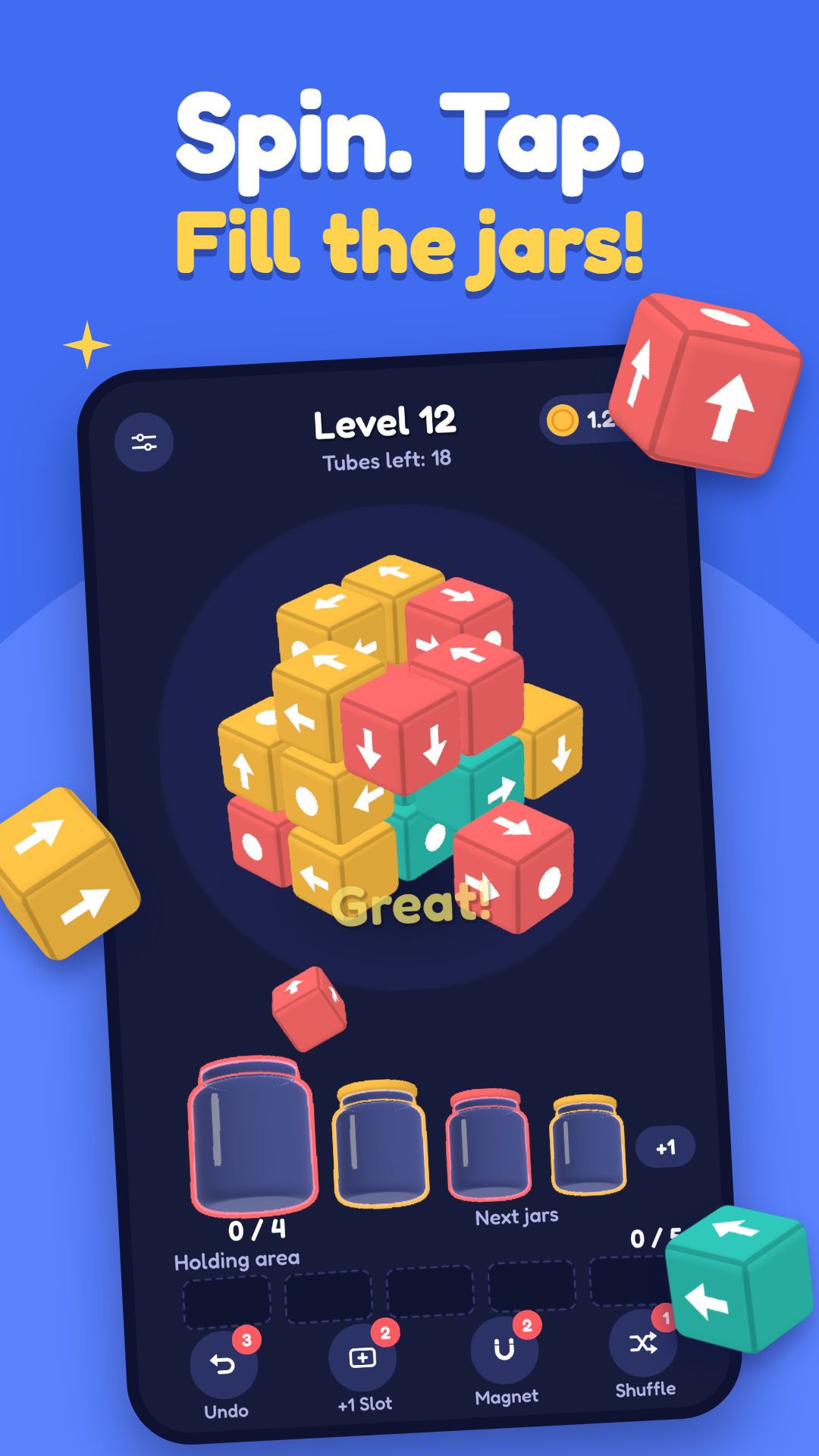 Pour Away 3D: Cube Puzzle screenshot 1